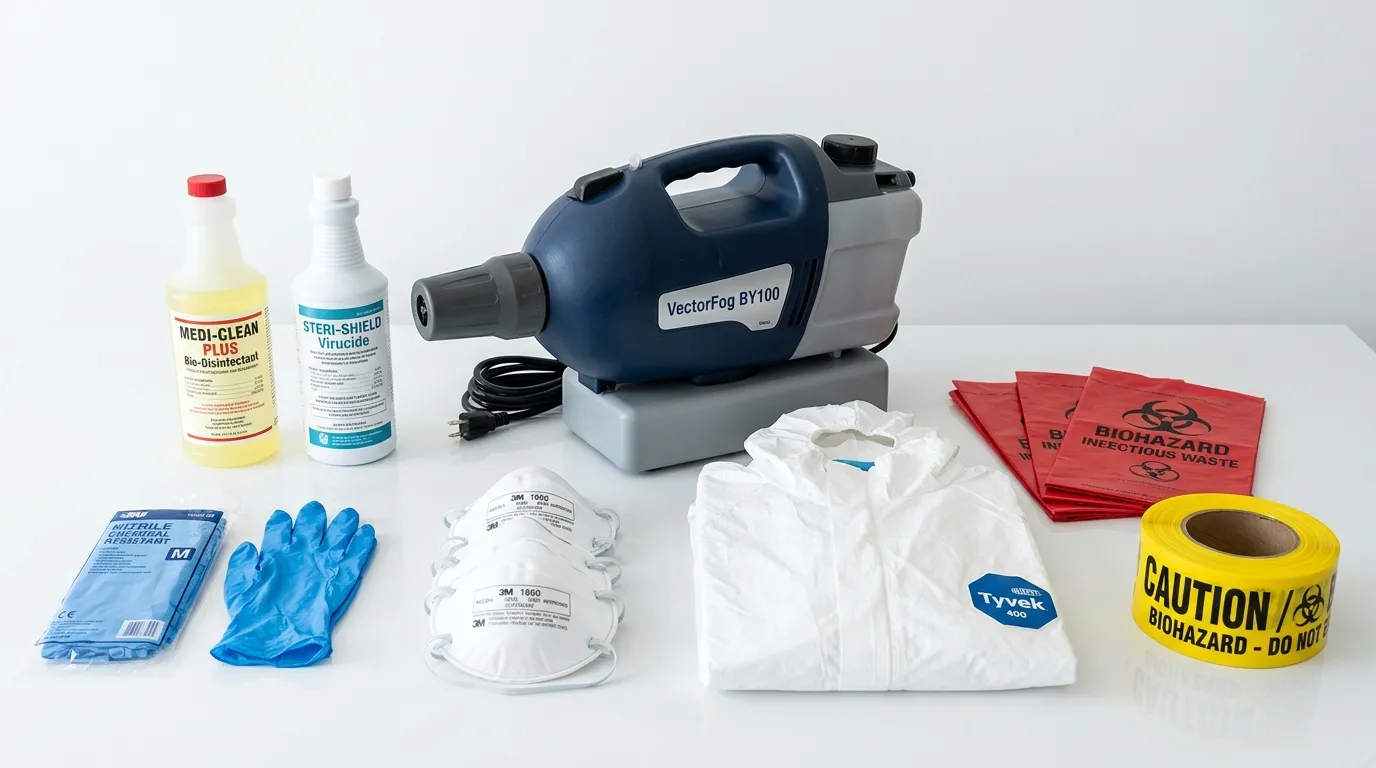 Professional biohazard remediation crew working in Lacy-Lakeview